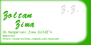 zoltan zima business card